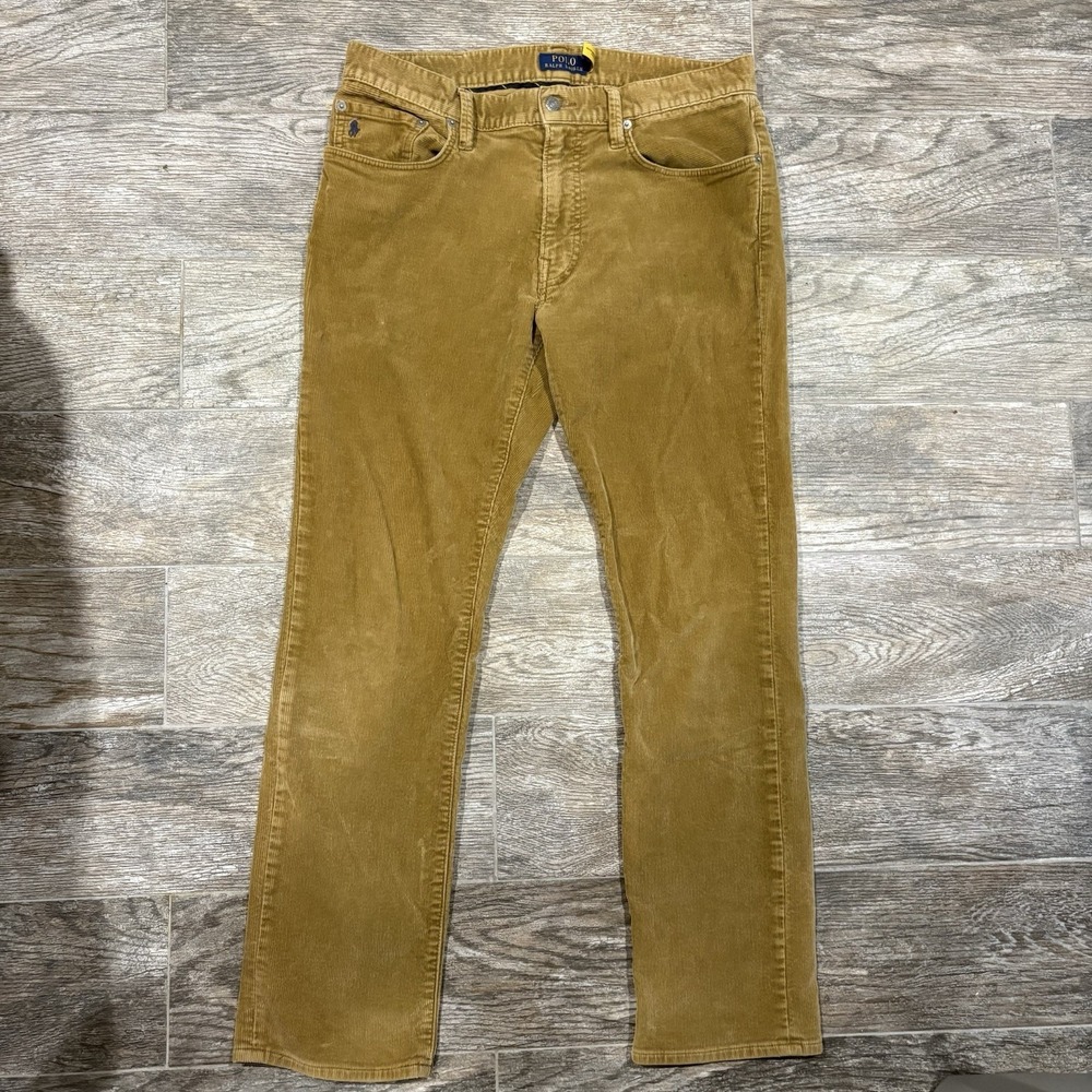 Polo Ralph Lauren Varick‎ Slim Straight Corduroy Pants Brown Men's Size 32X30